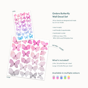 Ombre Butterfly Wall Decals