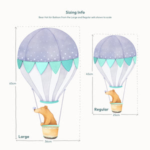 Bear in Hot Air Balloon Wall Decals