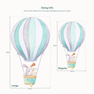 Bunny Hot Air Balloon Wall Decals