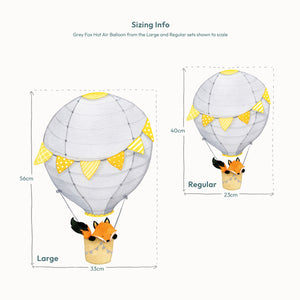 Grey Fox Hot Air Balloon Wall Decals