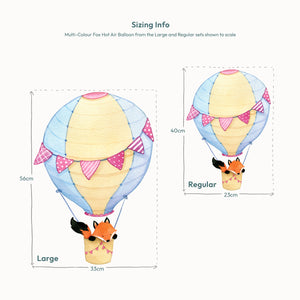 Multi-Colour Fox Hot Air Balloon Wall Decals