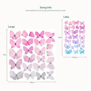 Ombre Butterfly Wall Decals