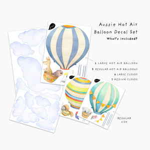 Australian Animals Hot Air Balloon Wall Decal Bundle