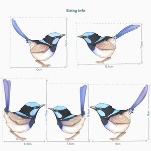 Blue Wren Wall Decals
