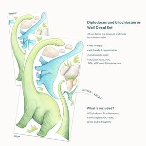 Diplodocus and Brachiosaurus wall decal set 