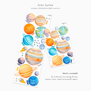 Solar System with Half Sun Wall Decals
