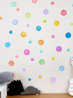 Rainbow dot wall decals for children, little tall tales