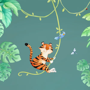 Jungle Tiger Wall Decal for Kids, Little Tall Tales, Close Up
