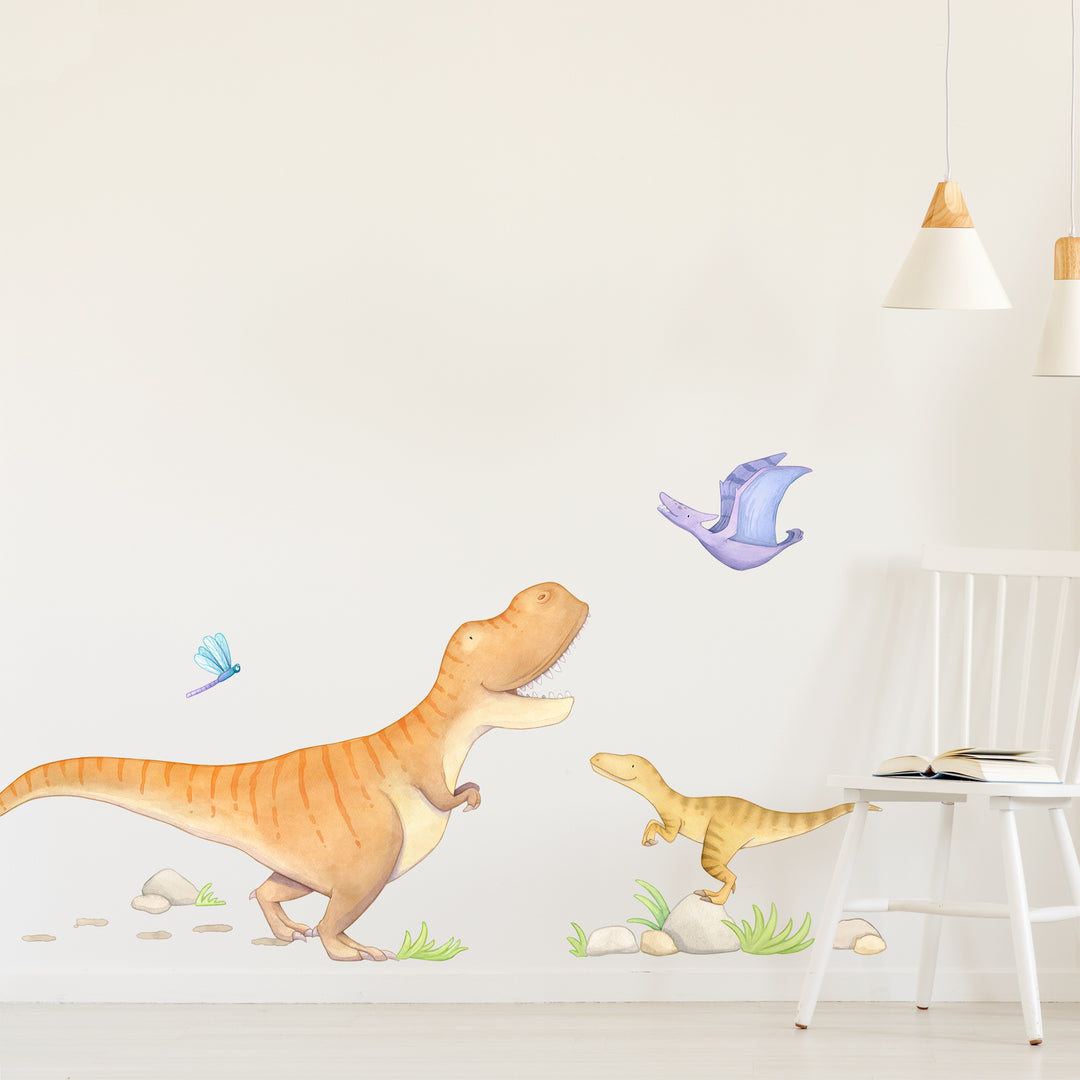 T Rex and Velociraptor Wall Decals