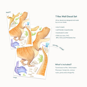 T Rex and Velociraptor Wall Decals