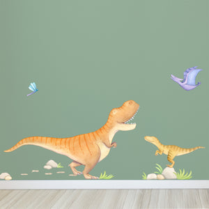 T Rex and Velociraptor Wall Decals