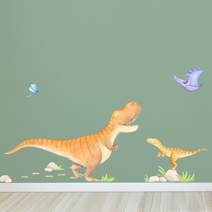 T Rex and Velociraptor Wall Decals