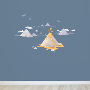 Prehistoric Volcano Wall Decals