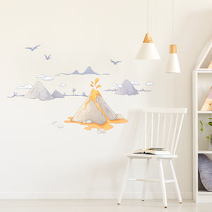 Prehistoric Volcano Wall Decals