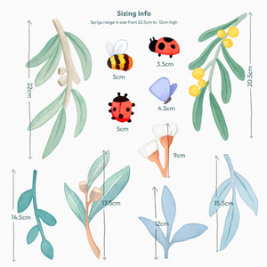Wattle and Gum Sprigs Wall Decal Set