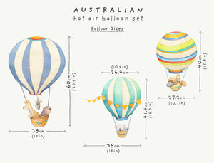 Measurements of Australian Hot Air Balloon wall decals