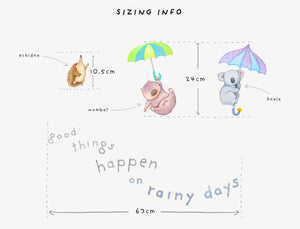 Aussie Animals 'Good Things' Sizing Info 2