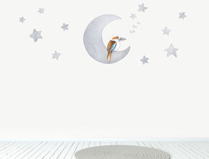 Kookaburra Moon Night Time Wall Decal