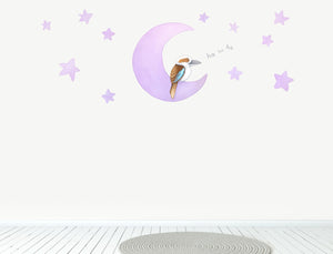 Kookaburra Moon Night Time Wall Decal