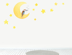 Kookaburra Moon Night Time Wall Decal