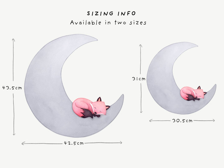 Dusty Pink Fox Moon Wall Decals
