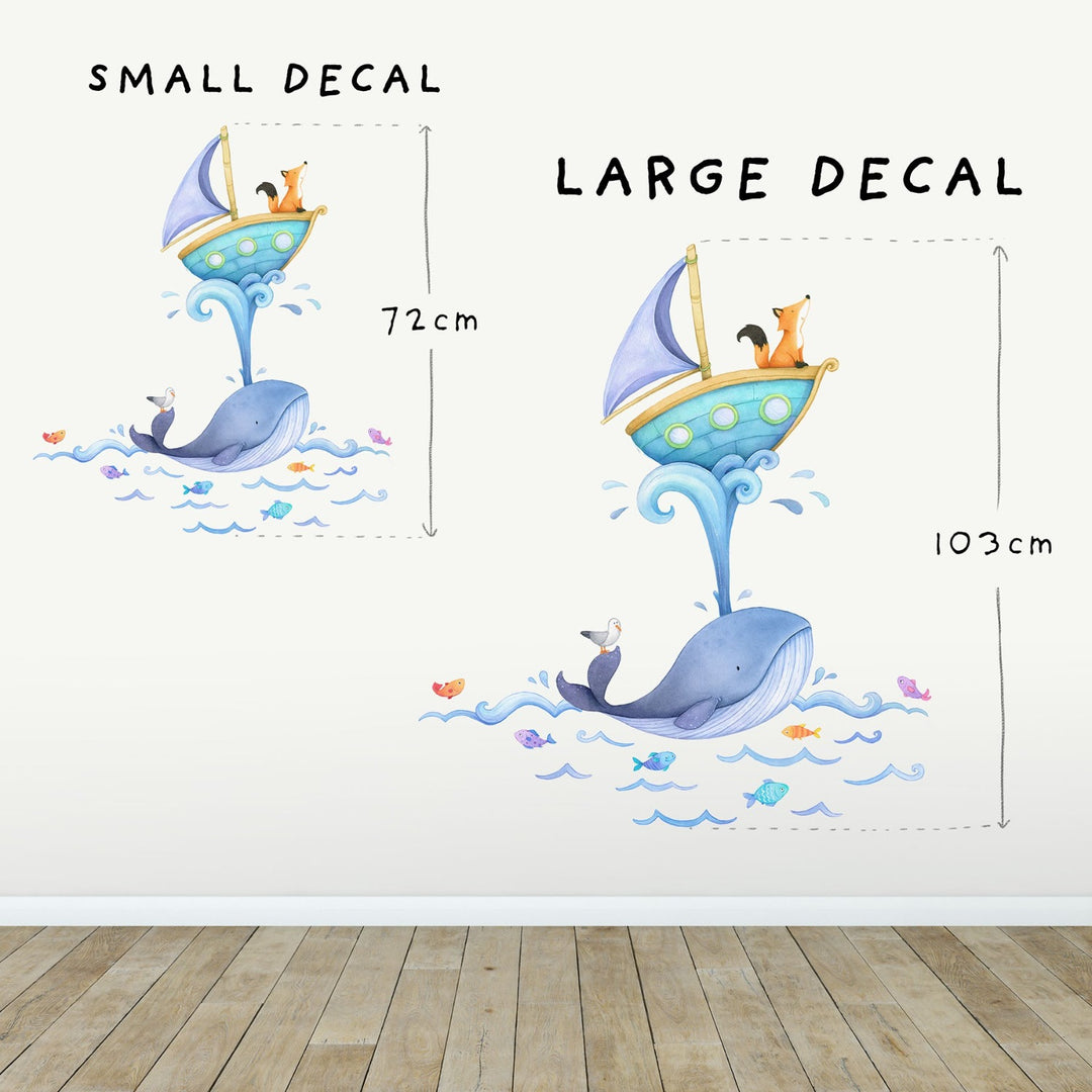 Ocean Fox in a Sail Boat Wall Decals