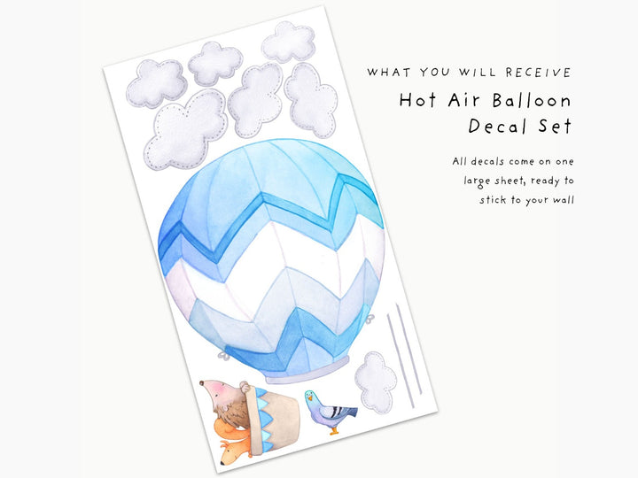 Hot Air Balloon Wall Decal Set, Little Tall Tales Set Information