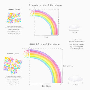 Rainbow Hearts Spray Wall Decals