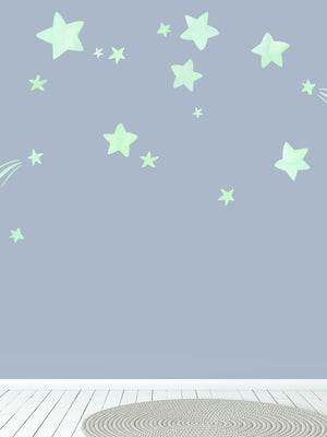 Large Mint Fabric Stars Wall Decals, Little Tall Tales