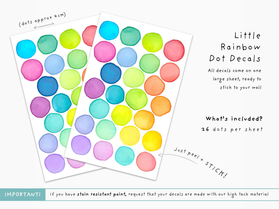 Little Rainbow Dots Wall Decals
