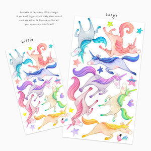 Little unicorn wall decals, little, large sizes
