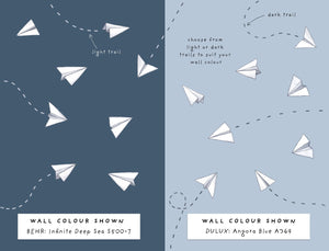 Paper plane wall decals, eco firendly, non-toxic