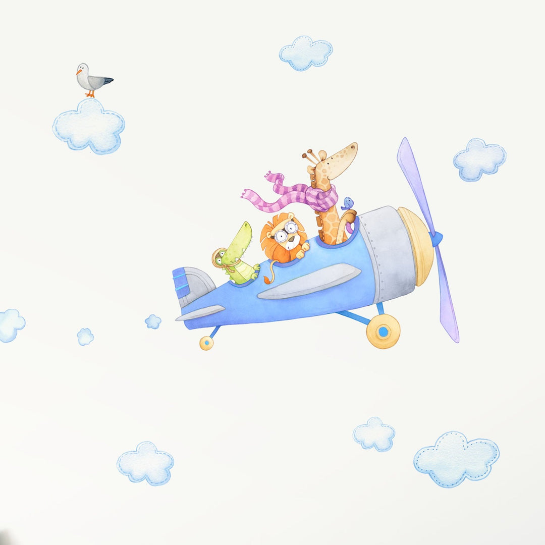 Safari Animal Plane Wall Decals