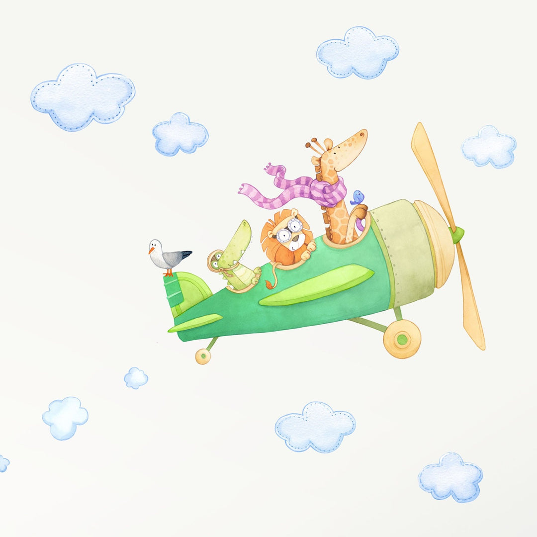 Safari Animal Plane Wall Decals