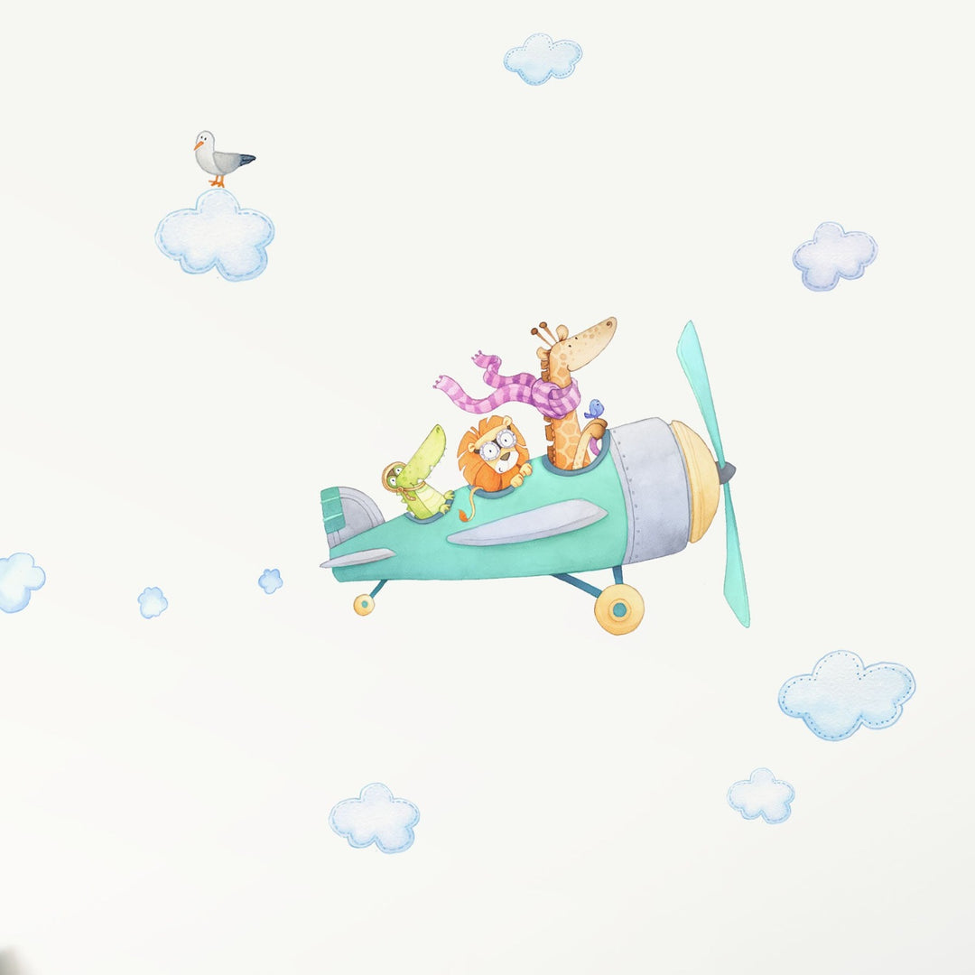 Safari Animal Plane Wall Decals