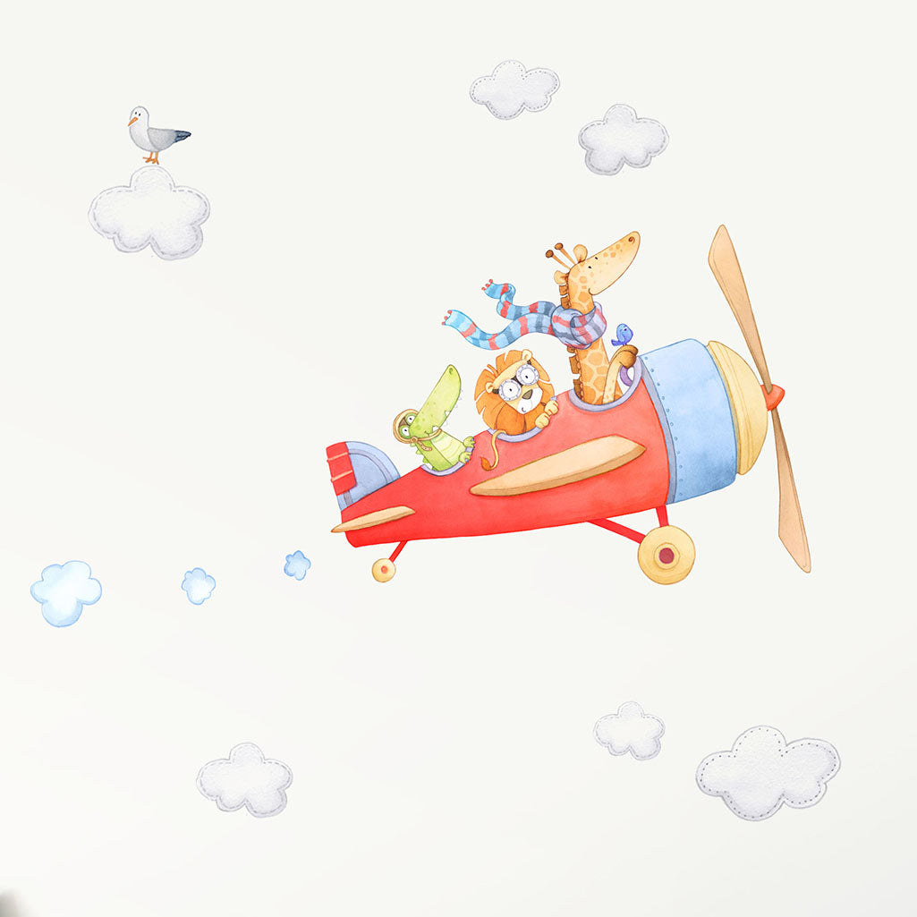 Safari Animal Plane Wall Decals