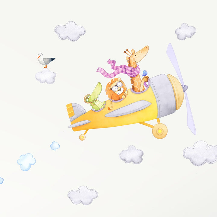 Safari Animal Plane Wall Decals
