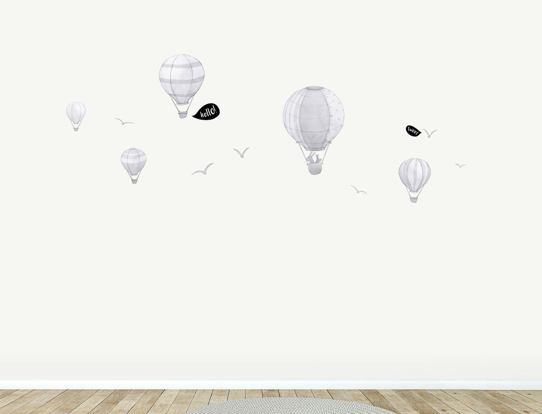 Hot Air Balloon Background Wall Decals