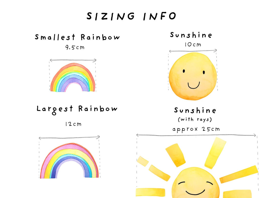Happy Sunshine and Rainbows Wall Decals