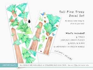 Tall Pine Trees Wall Decals