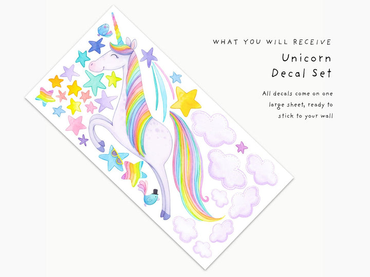 Rainbow Unicorn Wall Decal