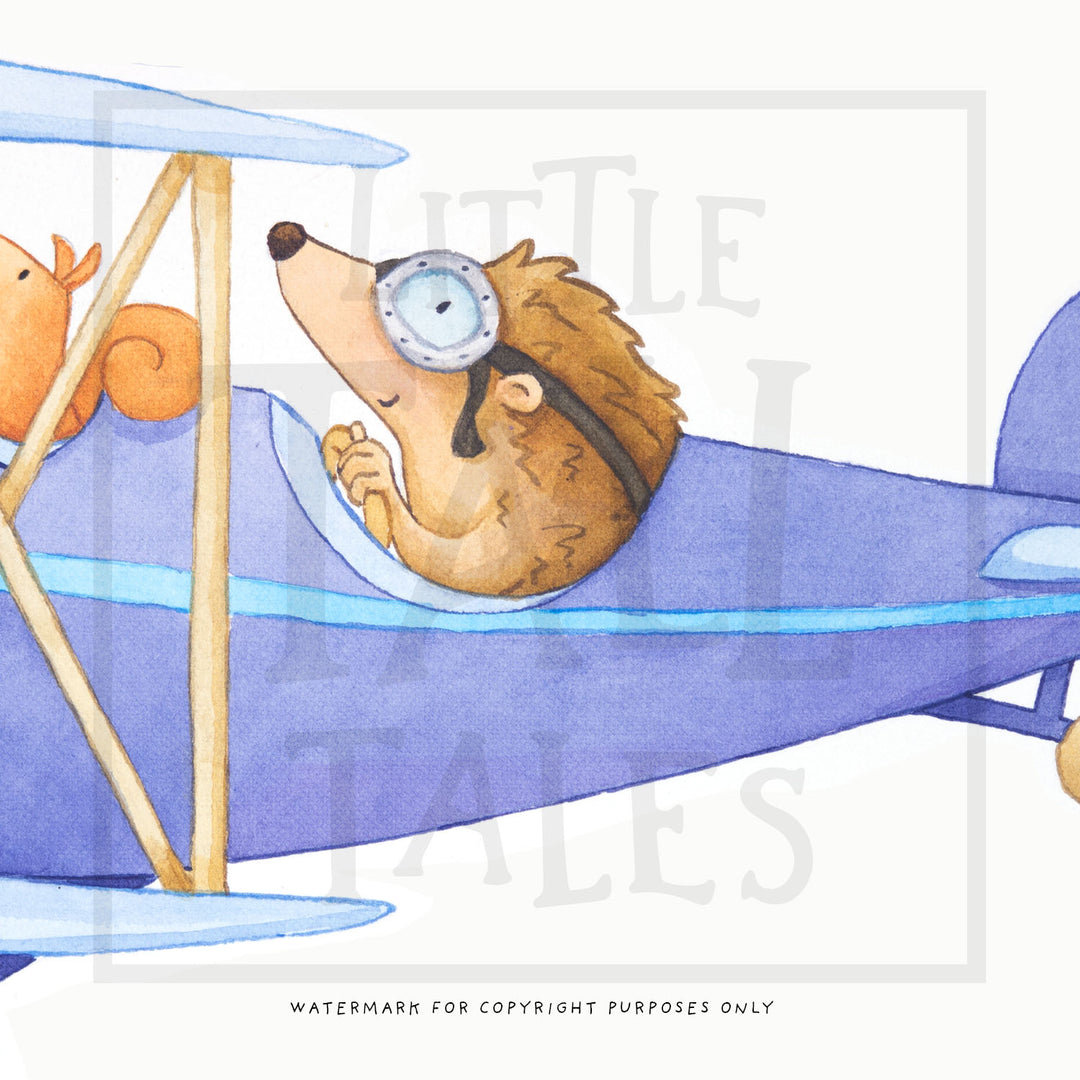 Woodland Animal Plane Wall Decal