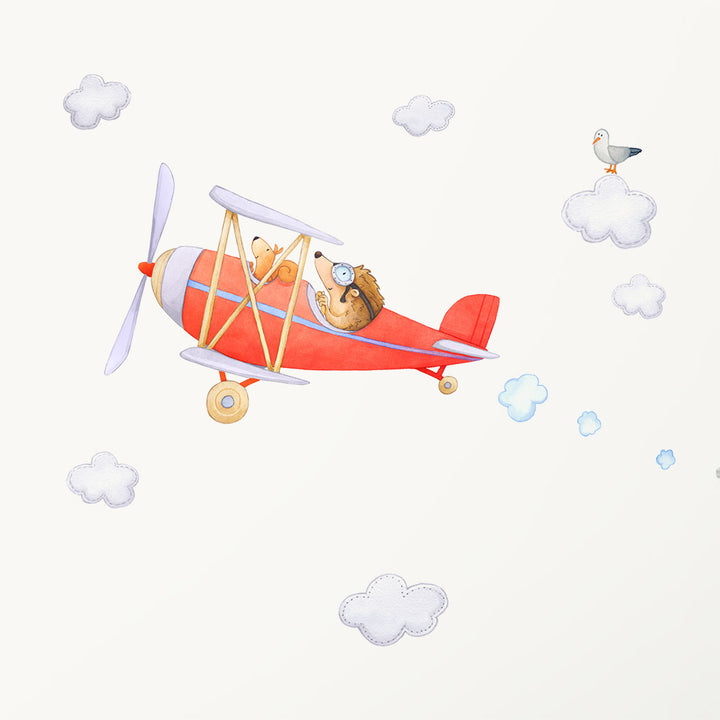 Woodland Animal Plane Wall Decal